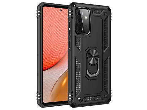 Alogy Stand Armor Ring-Rüstungshülle für Samsung Galaxy A72 Schwarz