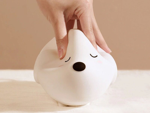 Baseus Nocna lampka dla dziecka silikonowa LED w kształcie pieska Biała