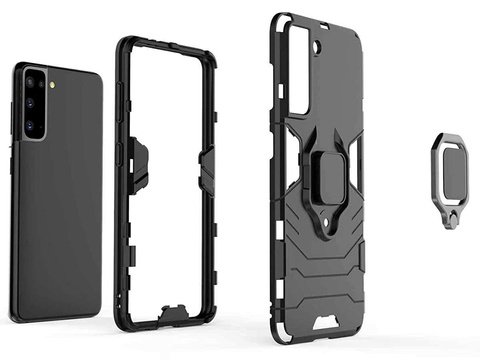 Alogy Stand Ring Armor Hülle für Samsung Galaxy S21 schwarz