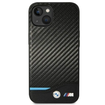 Etui na telefon BMW BMHCP14M22NBCK do Apple iPhone 14 Plus 6,7" czarny/black Leather Carbon