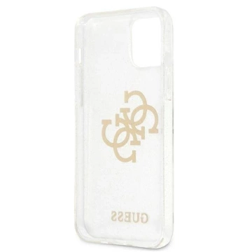 Guess GUHCP12LPCUGL4GTR iPhone 12 Pro Max 6,7" transparente Hartschale Glitter 4G Big Logo