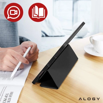 Etui do Apple iPad 10.2 9 gen 8/7 2021/2020/2019 Smart Pencil Case Alogy TPU obudowa na tablet Czarne + Szkło