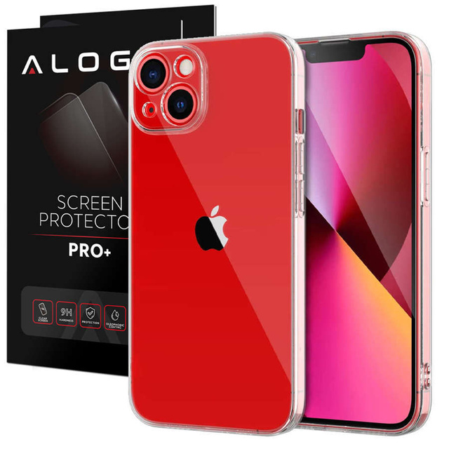 Etui pancerne obudowa Alogy Hybrid Case z osłoną na aparat do Apple iPhone 13/14 Przezroczyste + Szkło