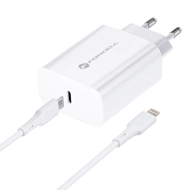 Ładowarka Forcell 20W USB-C PD QC 4.0 + Kabel Lightning do iPhone 12 13 14