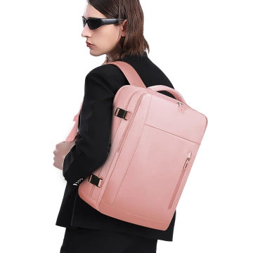 Bange Wasserdichter Rucksack für Laptops bis 15,6 Zoll, 46 x 31,5 x 20 cm, ideal für Stadt, Reisen, Arbeit und Flugreisen, mit USB-Anschluss, Pink