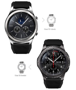 Sportarmband aus Gummi für Samsung Gear S3 / Smartwatch 46 mm Carbon Black (22 mm)