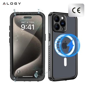 Hülle für Apple iPhone 15 Pro Armored 360 Hülle für Mag Safe wasserdicht Armor IP68 Alogy schwarz