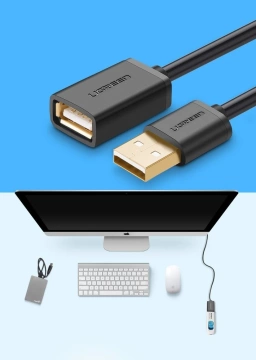 UGREEN Kabel USB (weiblich) - USB (männlich) Adapterkabel 2m schwarz (10316)
