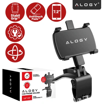 Alogy Autohalterung für das Telefon max 7,2 Zoll für den schwarzen Cockpitspiegel