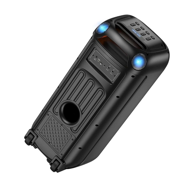 HOCO HA13 Max zestaw karaoke 60 W, RGB LED, 2× bezprzewodowe mikrofony TWS