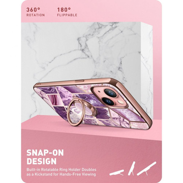 Etui Supcase Cosmo Snap für Apple iPhone 13 Marmor Lila