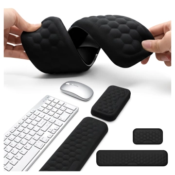 Alogy ErgoSupport™ Ergonomisches Tastatur- und Maus-Set aus Memory-Schaum, rutschfest und atmungsaktiv, Schwarz