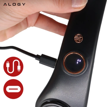 Alogy BreezeNeck™ Nackenventilator Mini-Luftzirkulator mit Display 1500mAh Schwarz