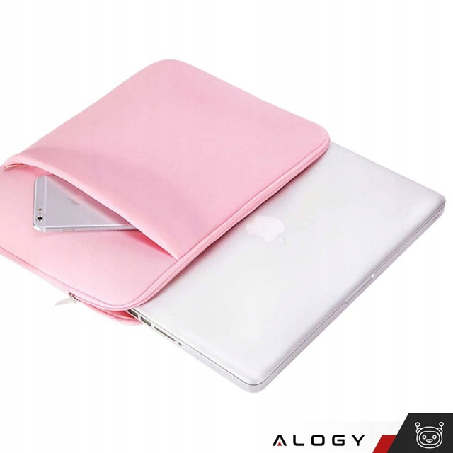 Etui neoprenowe do MacBook Air / Pro 13" – lekkie i smukłe, zamek błyskawiczny, ochrona przed wilgocią i zarysowaniami – Alogy SlimGuard™ Różowe