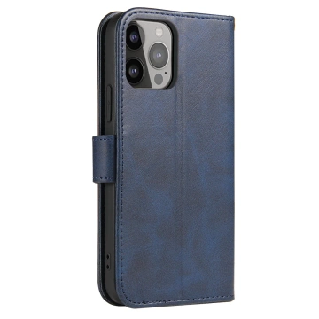 Magnetic Phone Case für iPhone 13 Pro Max elegantes Cover mit Flip-Cover und Standfunktion blau