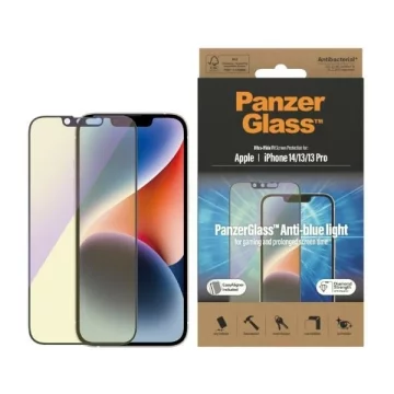 Szkło PanzerGlass Ultra-Wide Fit do iPhone 14 / 13 Pro / 13 / 16e 6,1" Screen Protection Antibacterial Easy Aligner Included Anti-blue light 2791