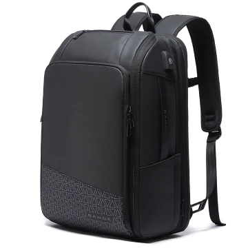 Bange wasserdichter Rucksack für 15,6-Zoll-Laptop, Stadtreisender, 45 x 30 x 16 cm, für Arbeit, Flugzeug, Herren, Damen, mit USB-Anschluss Schwarz