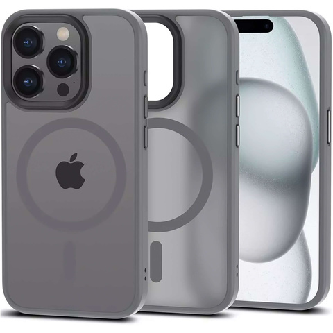 Etui do iPhone 15 Pro obudowa Mag Safe Case pokrowiec plecki na telefon MagMat matowe szare