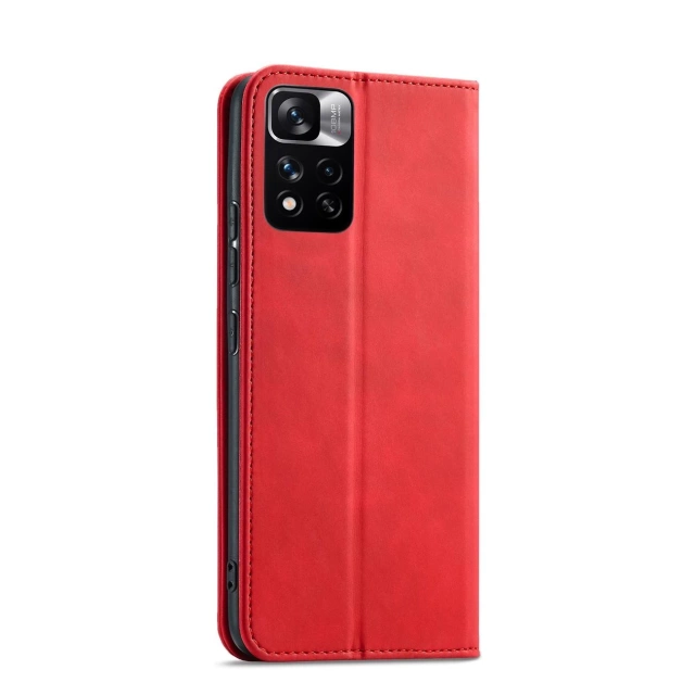 Magnet Fancy Case etui do Xiaomi Redmi Note 11 Pro pokrowiec portfel na karty kartę podstawka czerwony