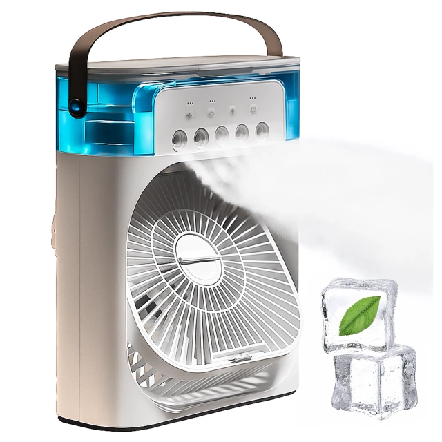 Wentylator wiatrak biurkowy 3w1 Klimator Alogy DeskBreeze™ stojący mały cyrkulator z nawilżaczem powietrza timerem i podświetleniem LED USB-C