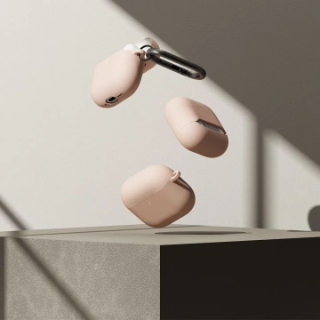Etui do Apple AirPods 4 Ringke Silikon Pink Sand Karabinczyk