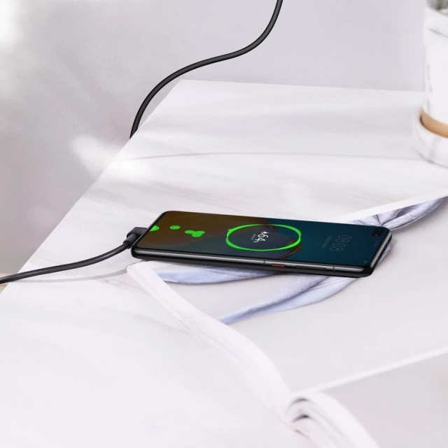 Kątowy kabel UGREEN przewód z bocznym wtykiem USB - USB Typ C 5 A Quick Charge 3.0 SCP FCP 2 m czarny (20104 US307)