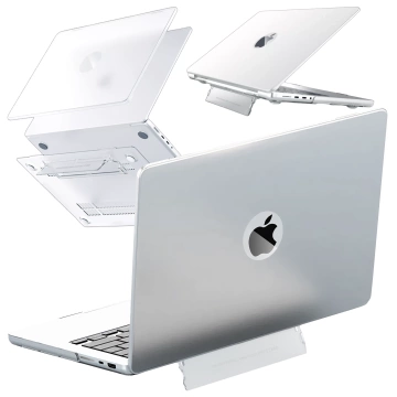Matte Hülle mit Ständer Alogy ProStand™ Gehäuse für MacBook Air 13,3" (A1932/A2179/A2337) Transparent
