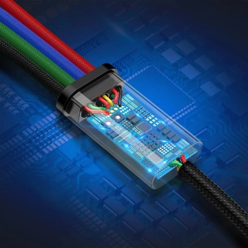 Baseus Kabel USB 4in1 Lightning / 2x USB Typ C / Micro-USB Kabel in Nylongeflecht 3.5A 1.2m schwarz (CA1T4-B01)