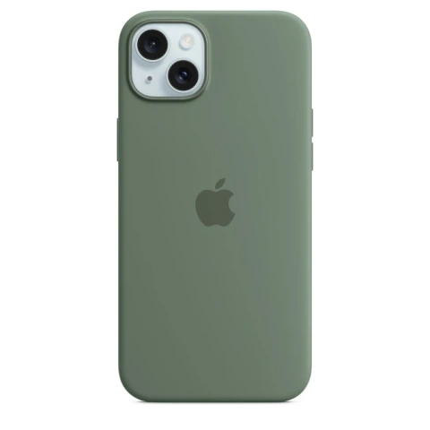 Hülle für Apple iPhone 15 Plus mit MagSafe, Cypress Green - Silikonhülle