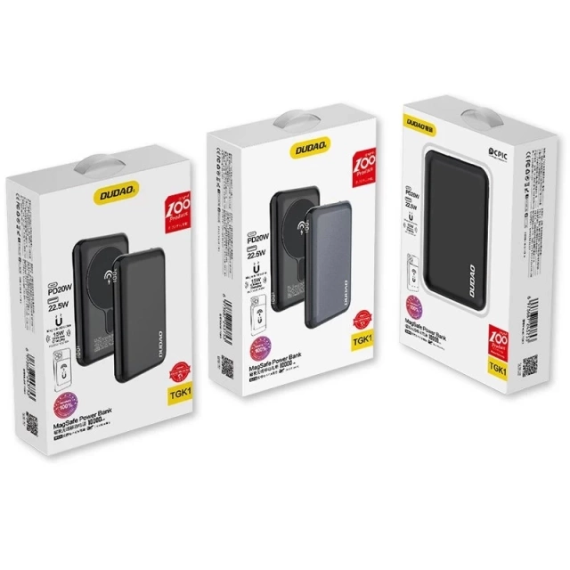 Dudao TGK1 powerbank z ładowarką bezprzewodową 15W 10000mAh granatowy (TGK1-dark blue)