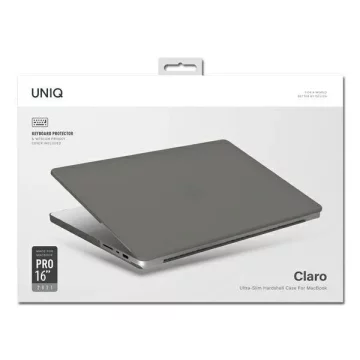 Etui na laptopa UNIQ Claro do MacBook Pro 16" (2021) przezroczysty szary/smoke matt grey