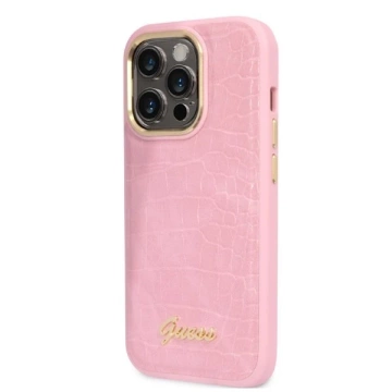 Etui Guess GUHCP14LHGCRHP für iPhone 14 Pro 6,1" Hardcase Croco Collection