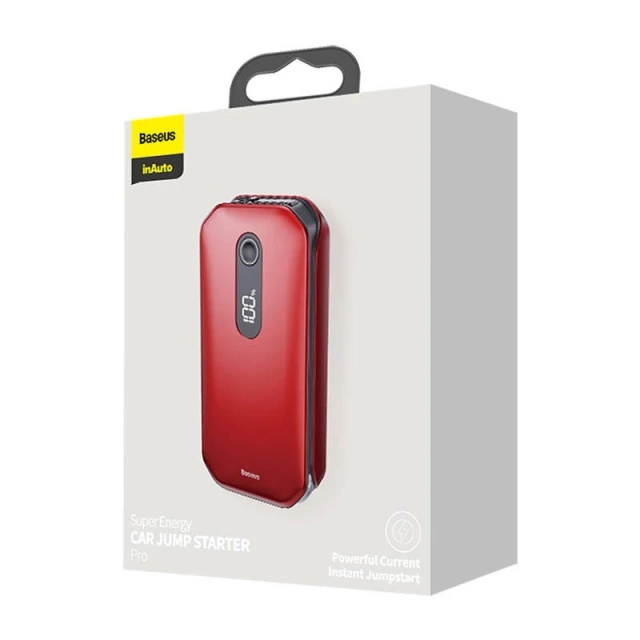 Powerbank / Rozrusznik Baseus Super Energy Car Jump Starter, 12000mAh, 1000A, USB (czerwony)