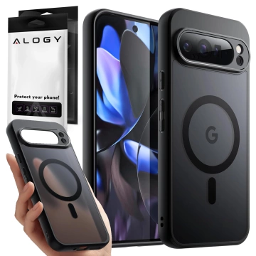Hülle für Google Pixel 9 Pro Alogy MagSafe Hybrid Matte Case Rückseite für MagMat Phone Mattschwarz