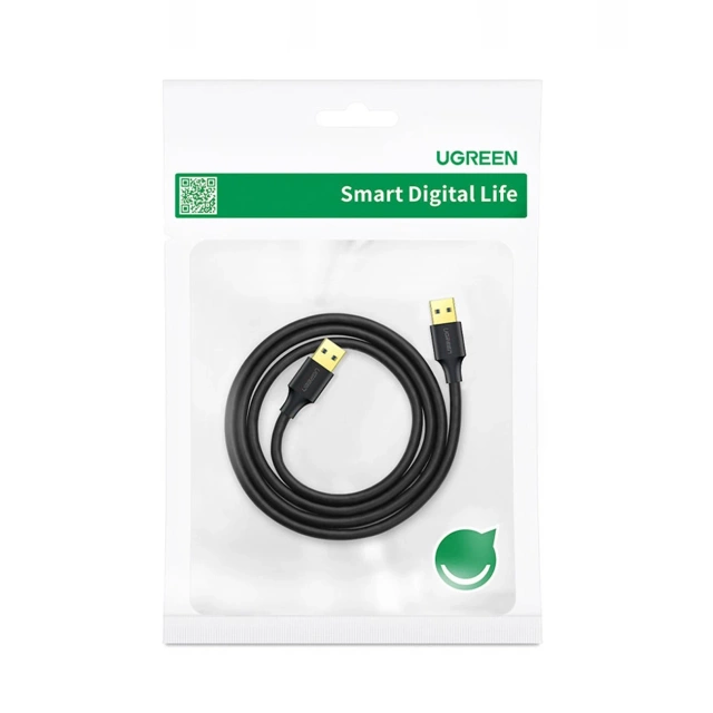 Kabel UGREEN przewód USB - USB (męski - USB 3.2 Gen 1) 1 m czarny (US128 10370)