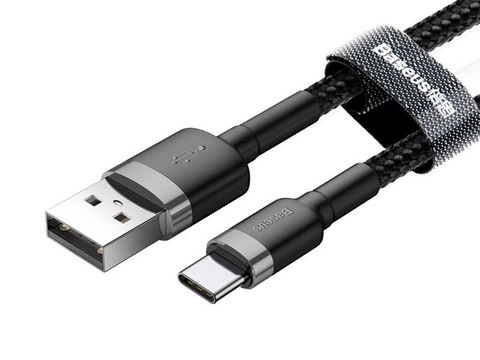 Kabel 2m Baseus USB-C 2A grau schwarz