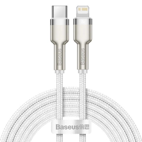 Kabel USB-C do Lightning Baseus Cafule, PD, 20W, 2m (biały)