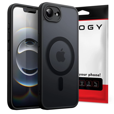 Etui do Apple iPhone 16e obudowa ochronna na telefon Alogy Matte HybridMag™️ Case do MagSafe Matowe Antypoślizgowe Wzmocnione Narożniki Czarne