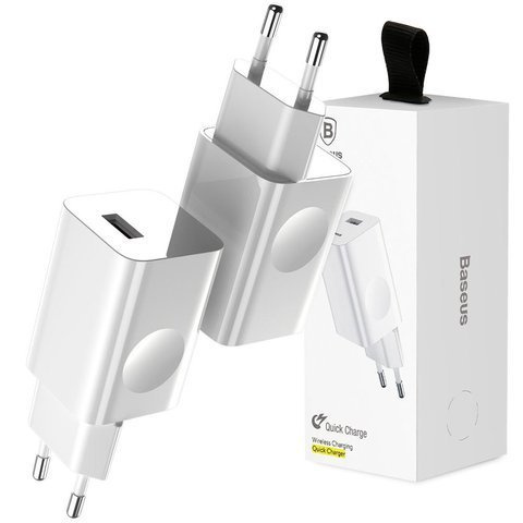 Ładowarka sieciowa Baseus USB EU Quick Charge QC 3.0 24W White