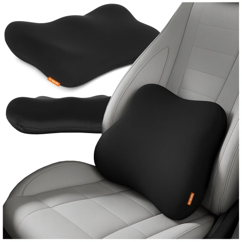  Poduszka do Samochodu pod Plecy Lędźwie DR.MEDIC TravelComfort™ Ergonomiczna poduszka lędźwiowa na fotel krzesło biurowa do auta dla kierowcy pasażera
