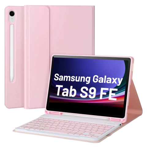 Etui z klawiaturą z miejscem na rysik do Samsung Galaxy Tab S9 FE 10.9" Alogy Keyboard Case Różowe