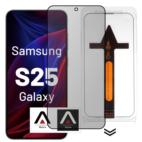 Szkło hartowane Prywatyzujące do Samsung Galaxy S25 ochronne szkiełko na ekran 9H Alogy Privacy EasyShield™️ z ramką montażową