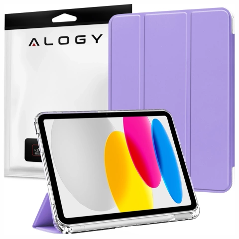 Etui do Apple iPad 11gen. 11" 2025 / 10gen. 10.9" 2022 Ochronne Hybrydowe z Miejscem na Rysik, Składana Okładka, Funkcja Podstawki, Alogy HybridBook™ Case  – Fioletowe