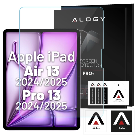 Szkło hartowane do Apple iPad Air 13” 1 / 2 / 2024-2025 / Pro 13 7 / 8 / 2024-2025 Alogy Screen Protector Pro+ 9H 
