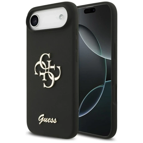 Etui Guess do iPhone 17 Air Silicone Big 4G Script Black