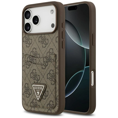 Etui Guess do iPhone 17 Pro Max 4G Double Card Triangle Gold