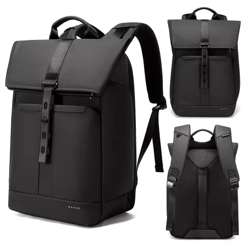 Plecak wodoodporny Bange na laptopa 15.6" miejski podróżny 43x30x18 cm do pracy samolotu męski damski Czarny