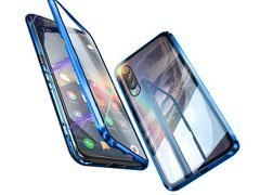 Etui magnetyczne szklane Dr.Fit dwustronne do Xiaomi Mi 9 Niebieskie