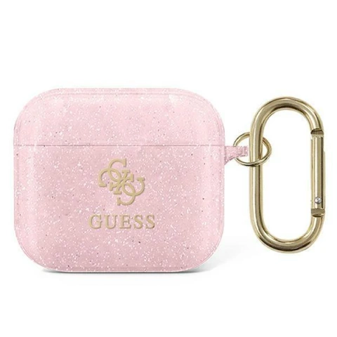 Etui ochronne na słuchawki Guess do AirPods 3 cover różowy/pink Glitter Collection 