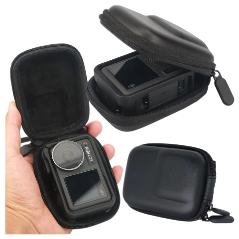 Pokrowiec do DJI Action 5/4/3 i GoPro 8/9/10/11/12 Torba Ochronna do kamerki sportowej, Twarde Etui, Lekka, Alogy HardFoamBag™ – Czarna